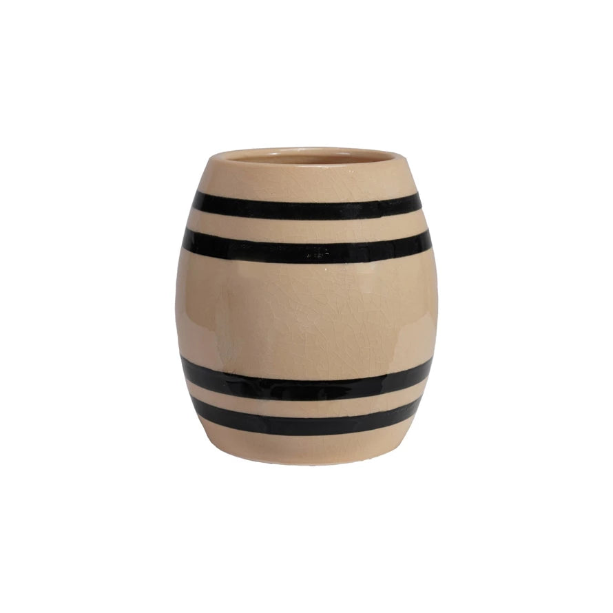 Striped Stoneware Crock