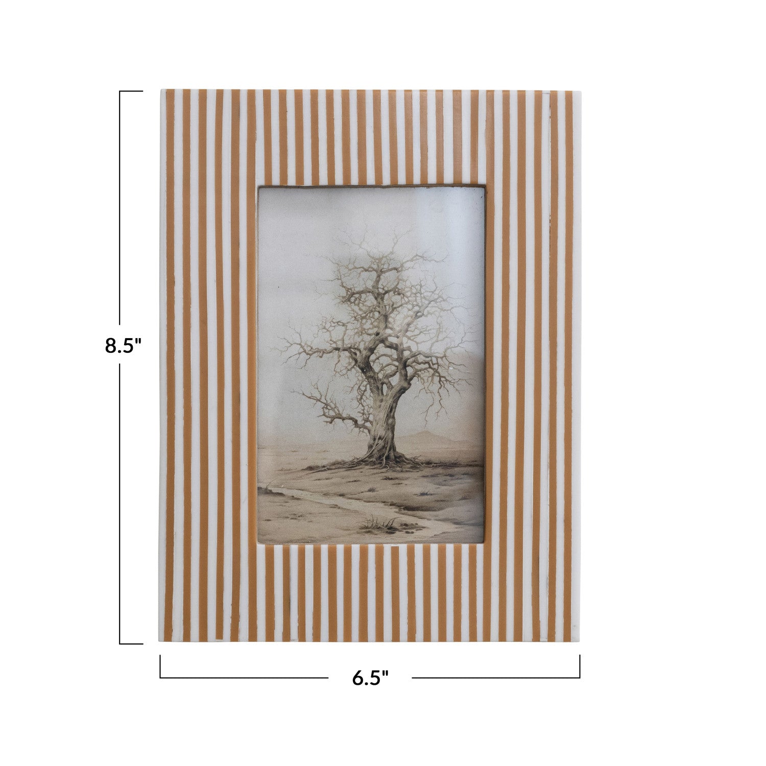 Caramel Striped Resin Photo Frame