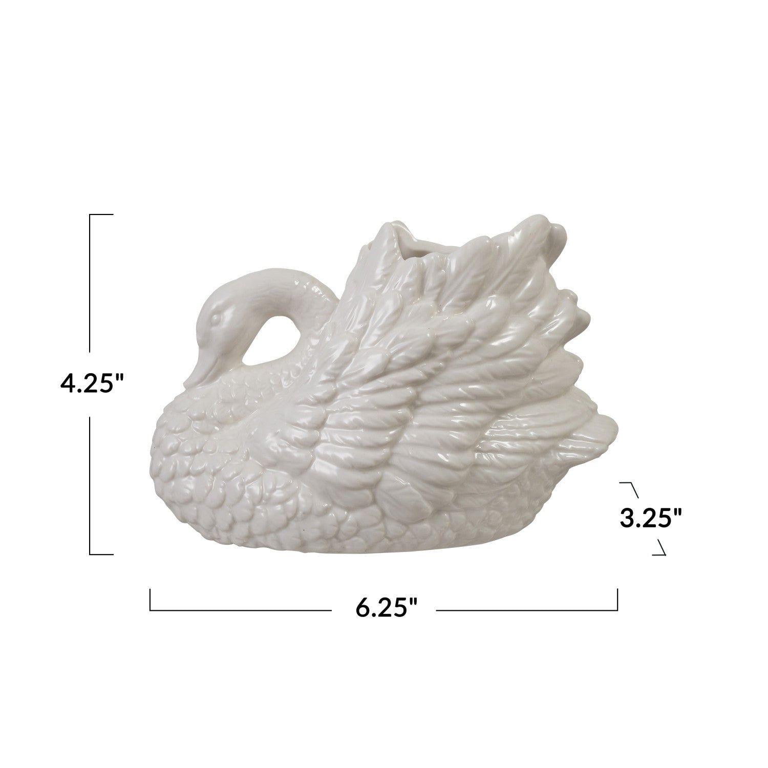 White Swan Shaped Vase