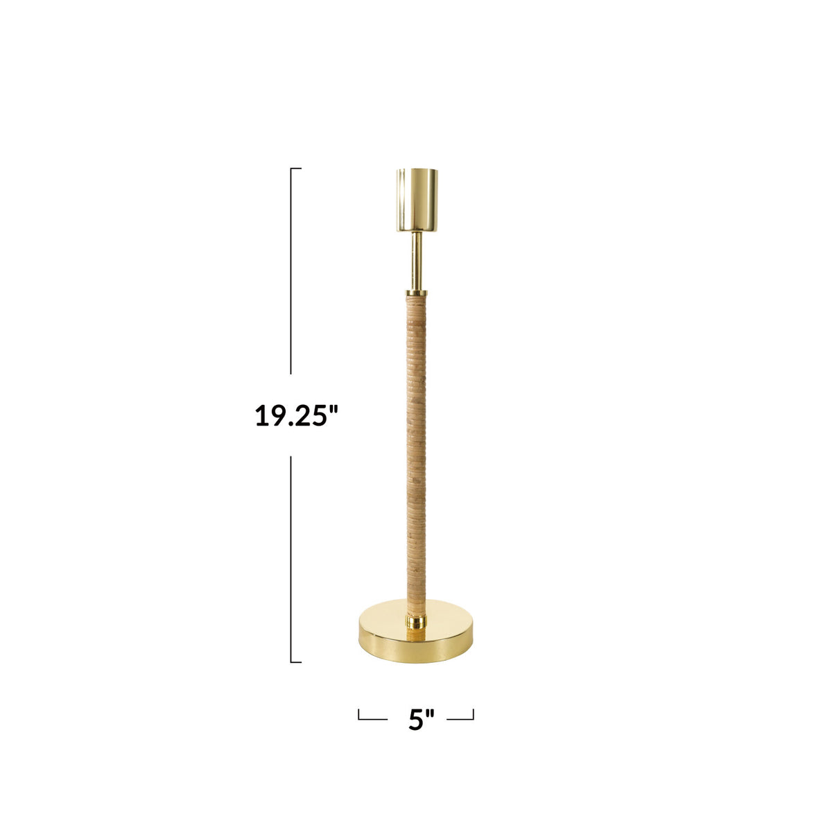 Bamboo Wrapped Metal Lamp (Shade Not Included)