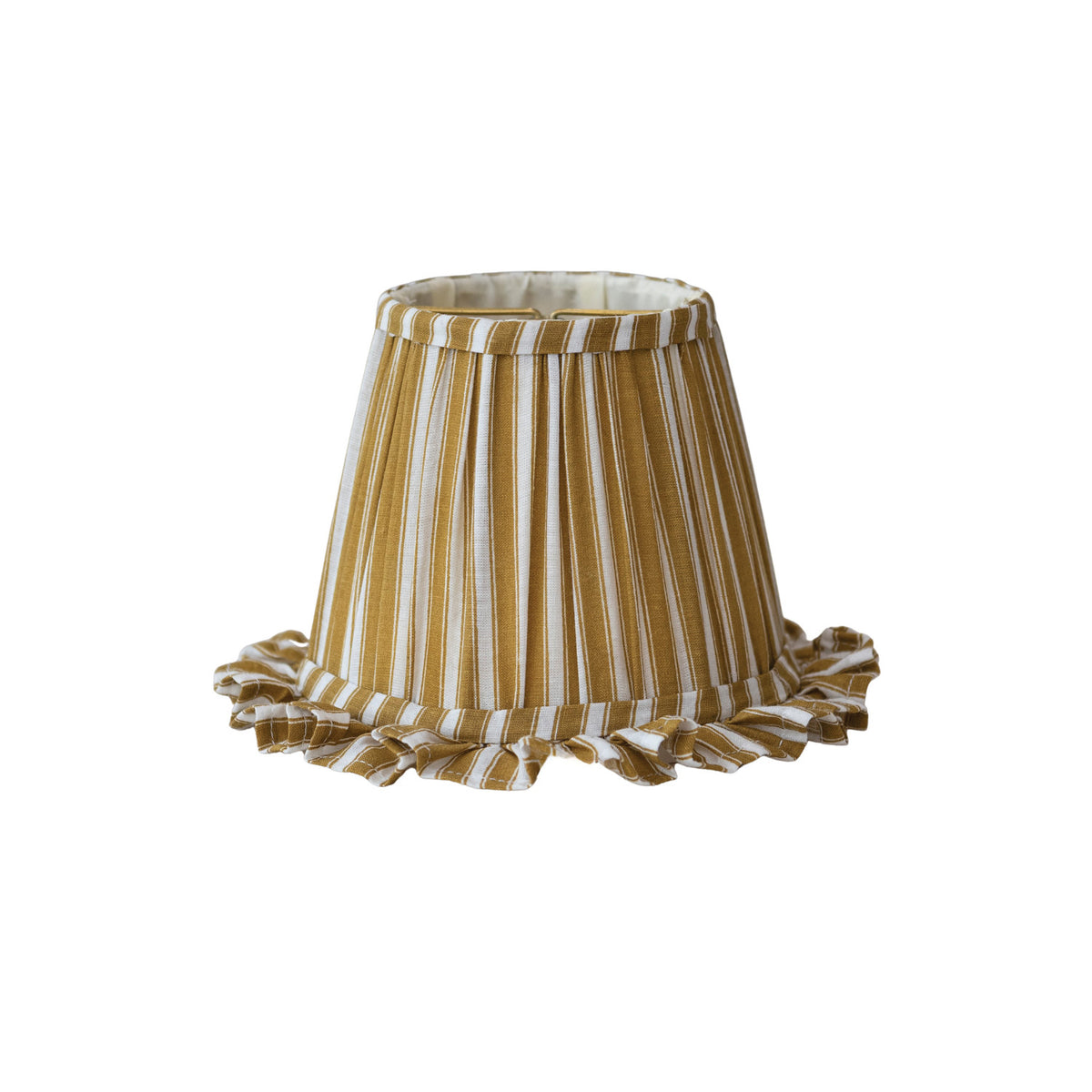 Gold Stripe Pleated Clip-on Lampshade
