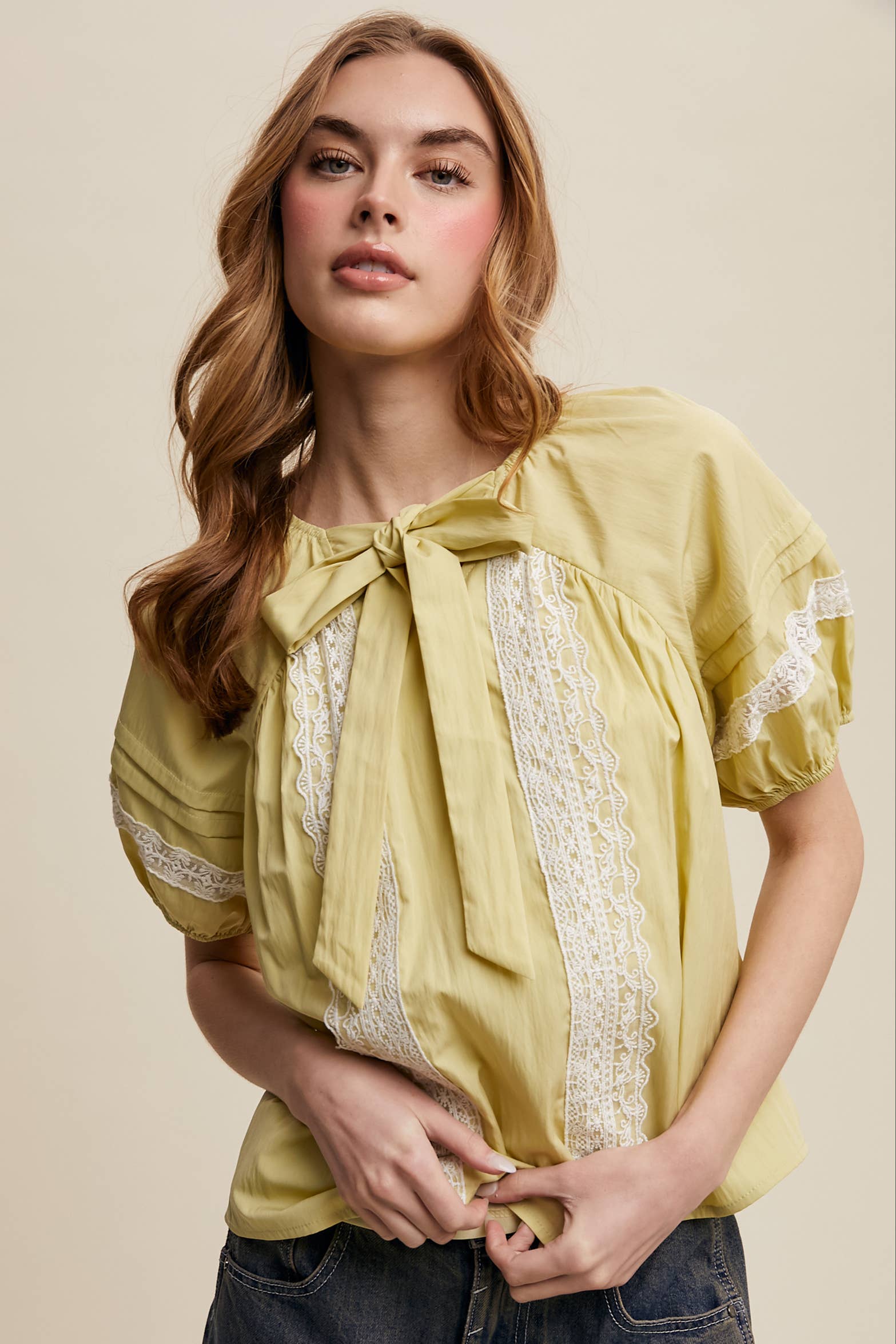 Bow Tie Lace Blouse
