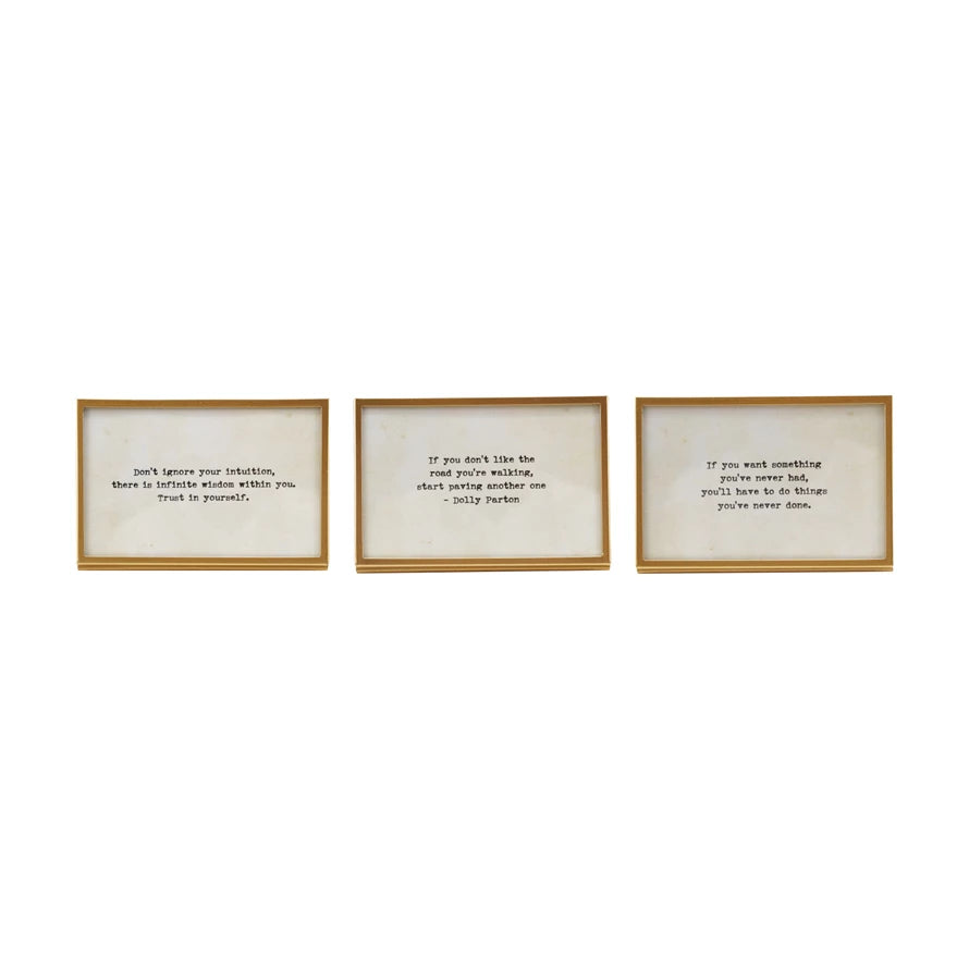Horizontal Gold Finish Frame with Sayings