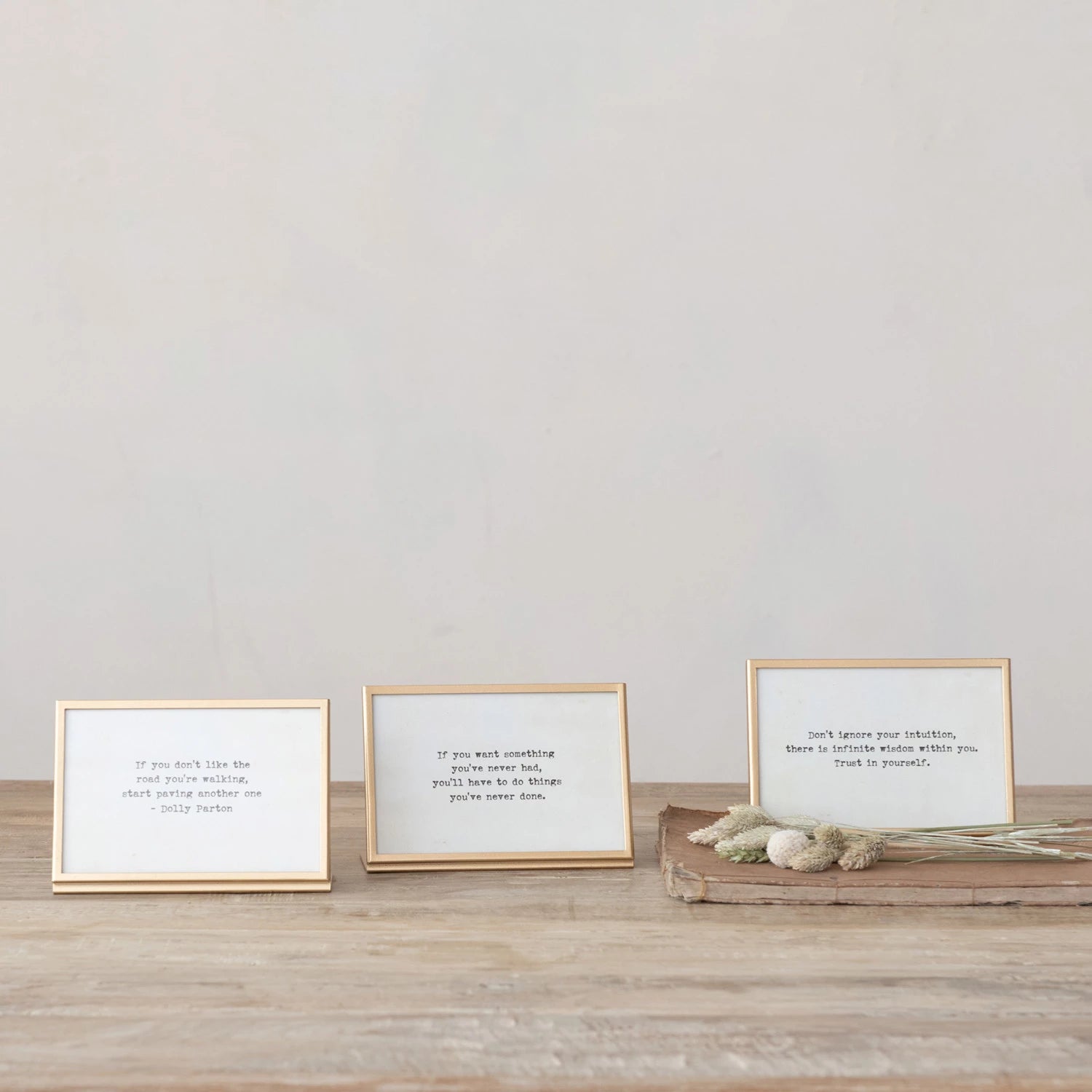 Horizontal Gold Finish Frame with Sayings