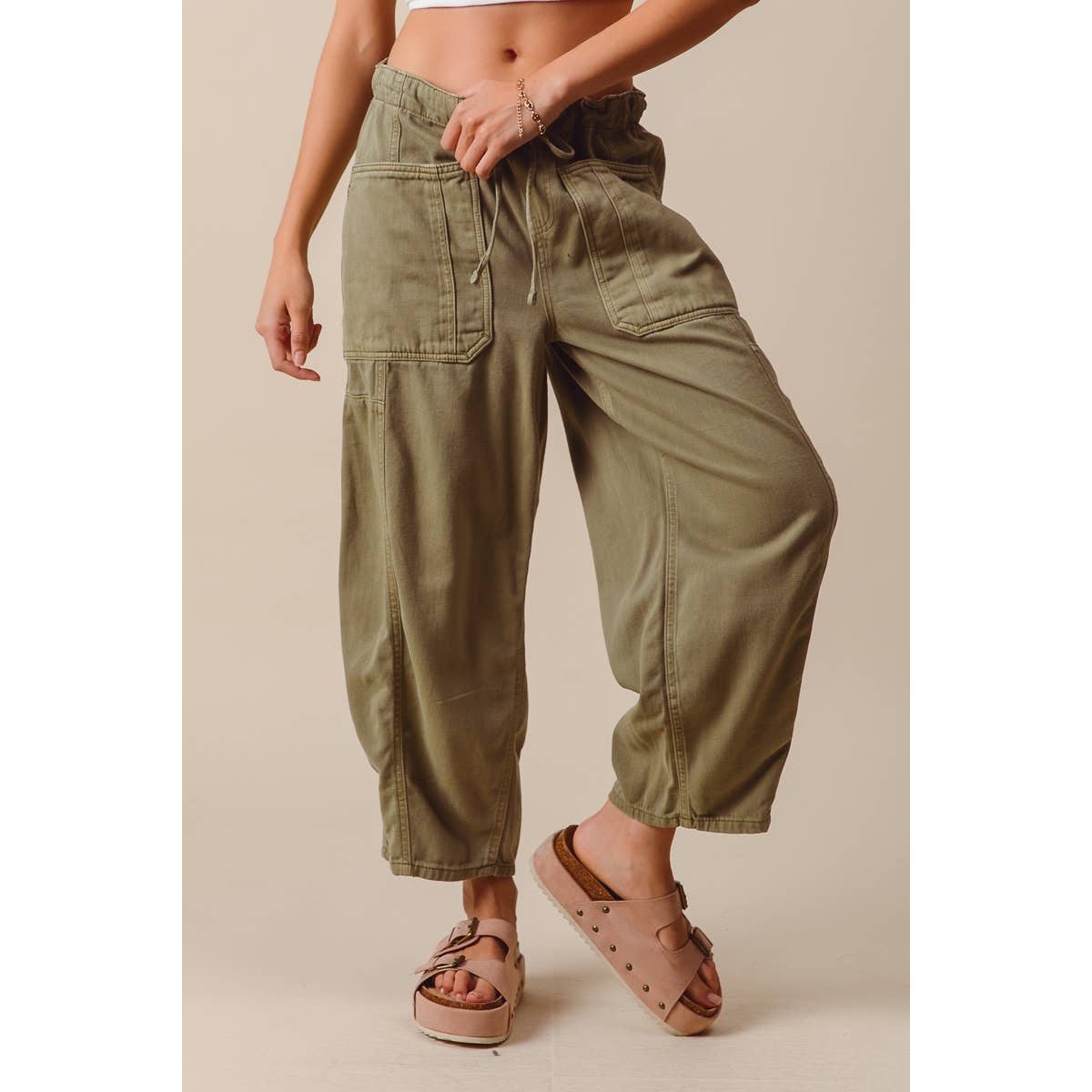 Wide Leg Drawstring Pants