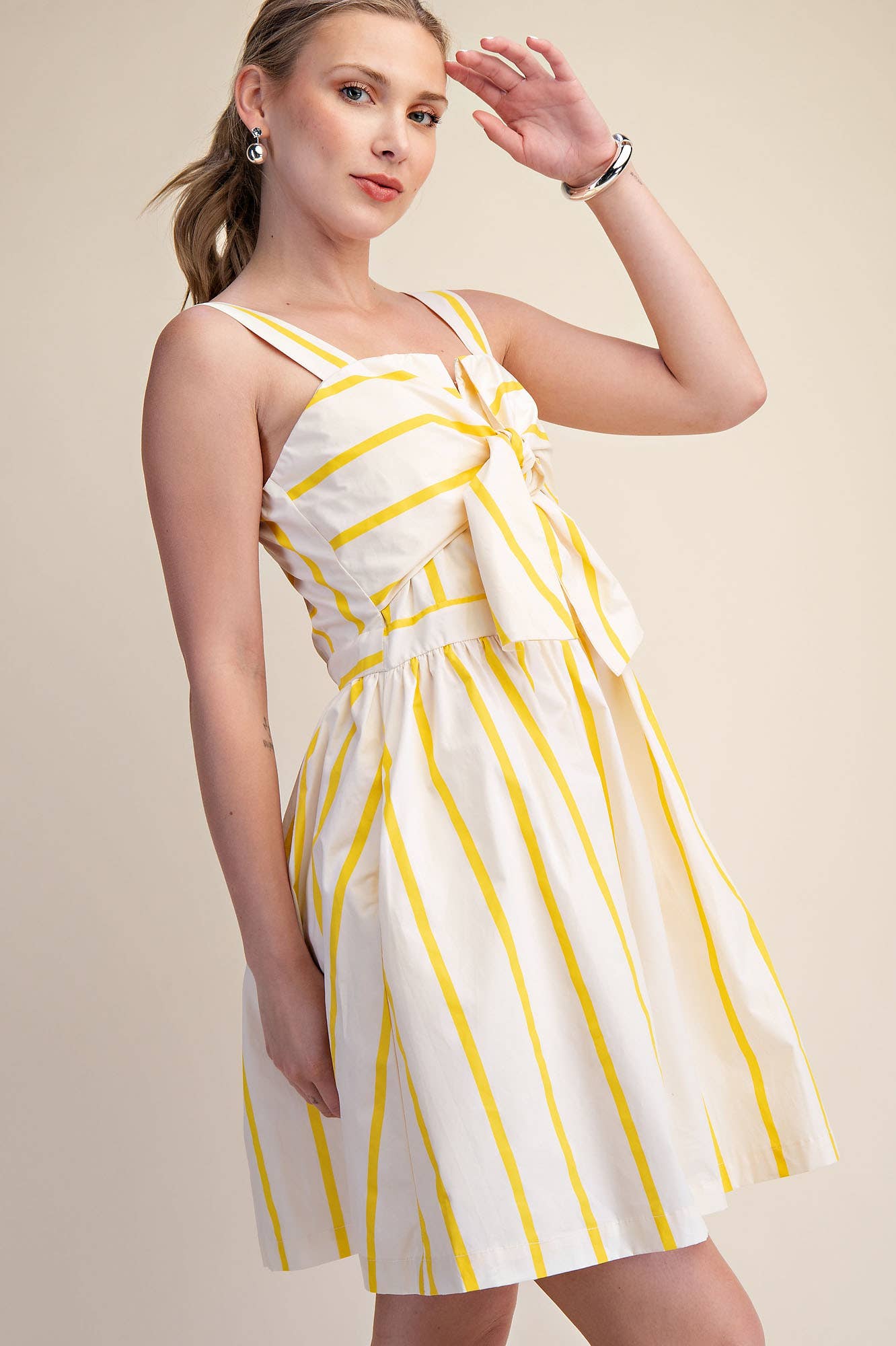 Tie Front Stripe Mini Dress
