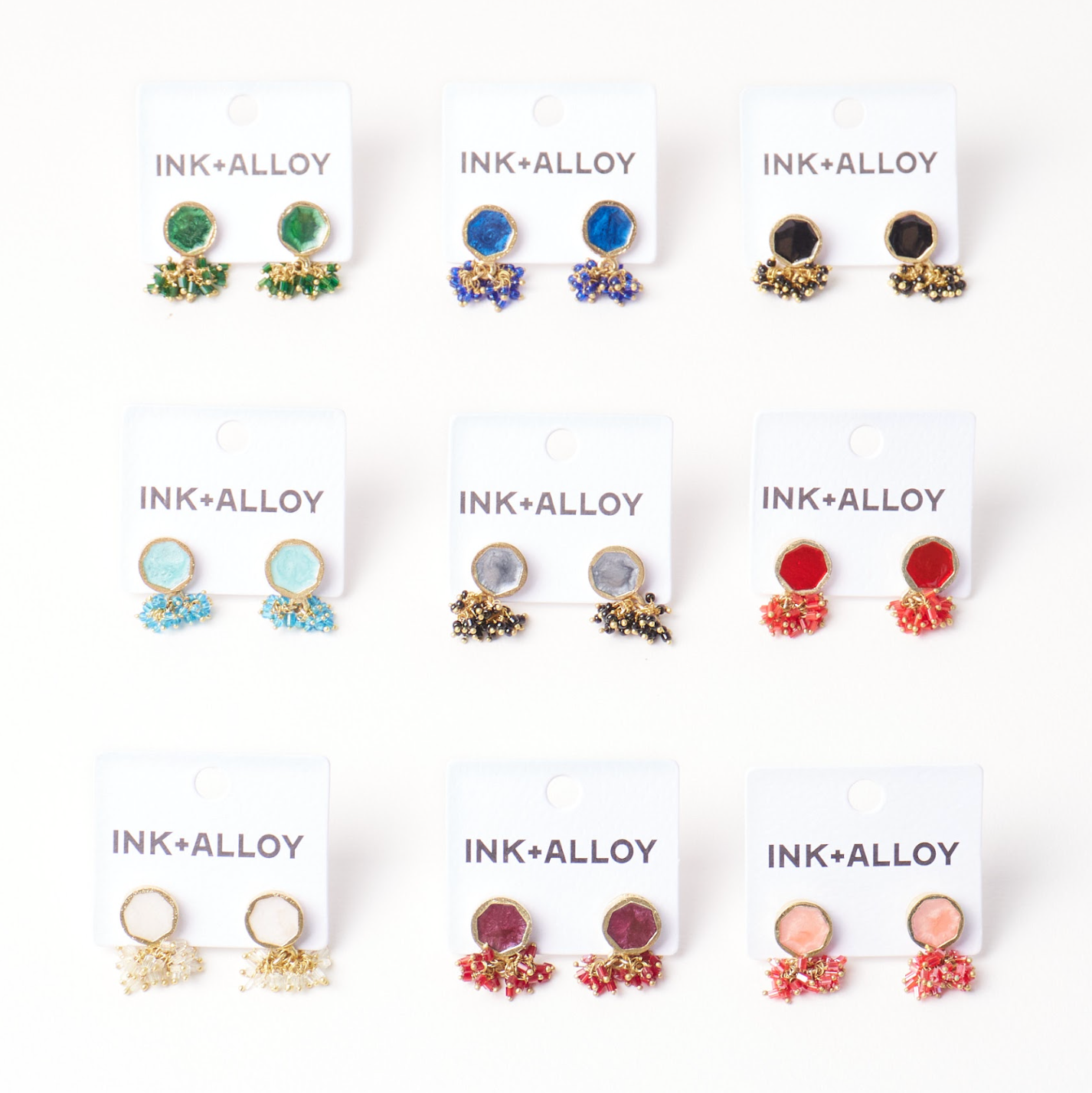 White Enamel Earrings