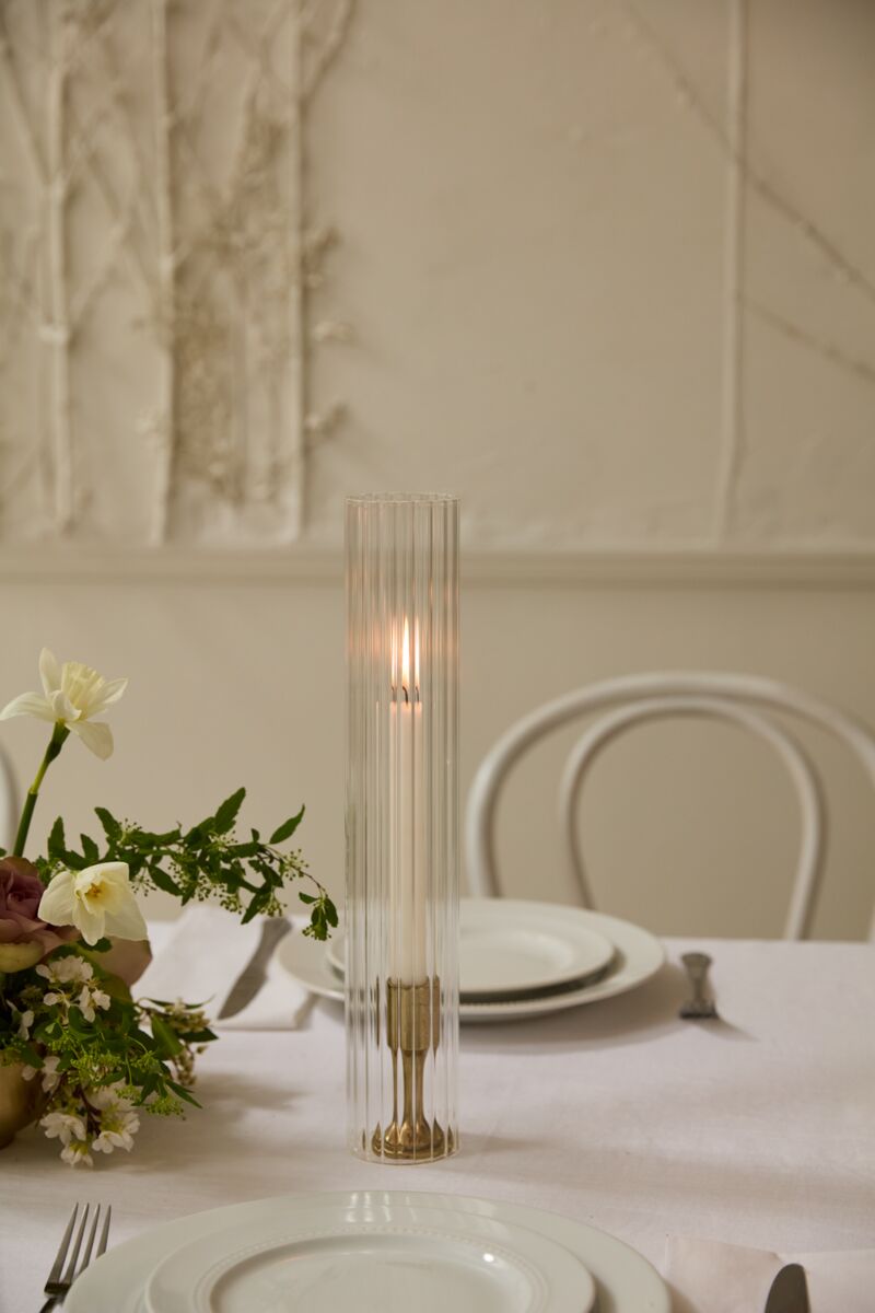 Ribbed Optic Glass Candle Sleeve