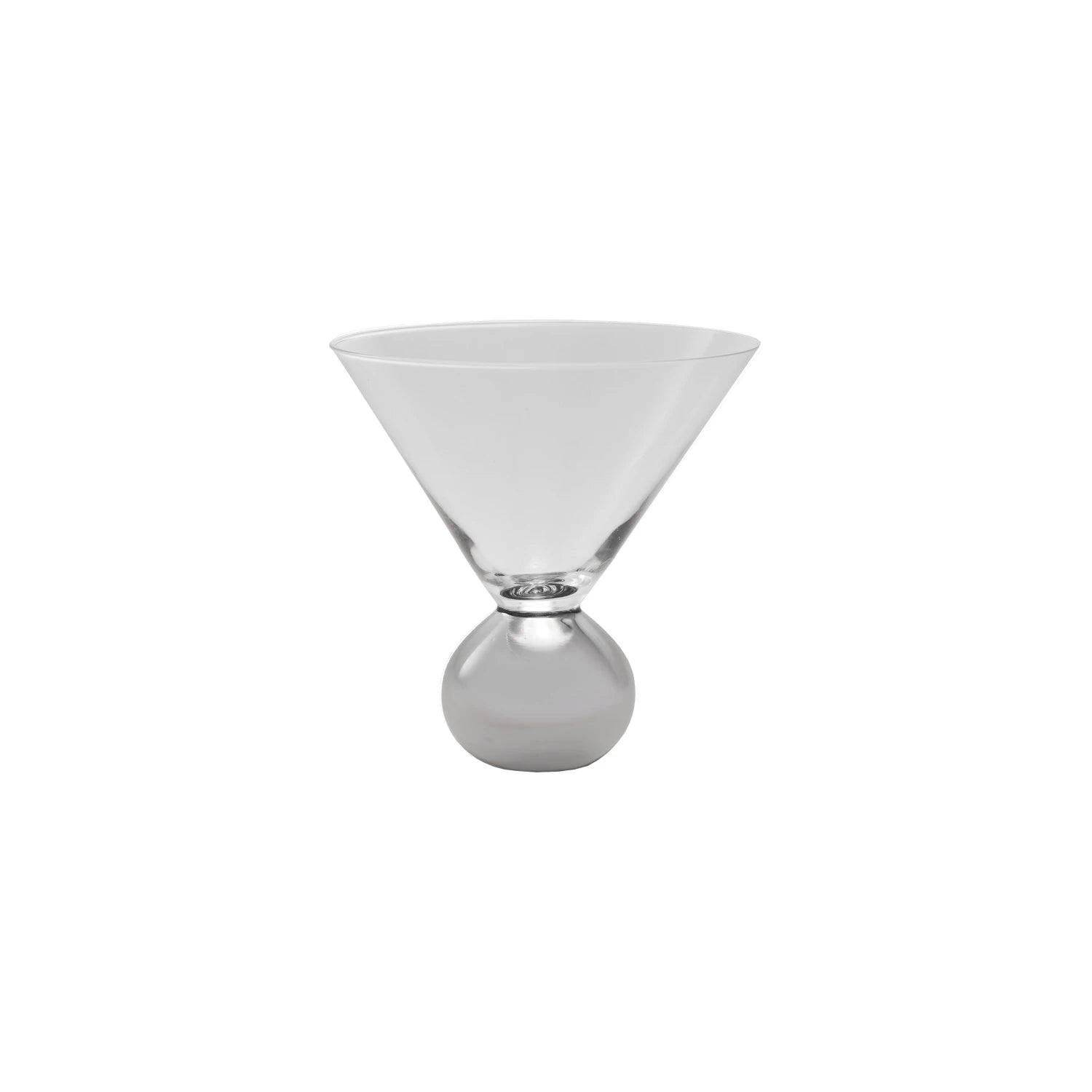 Silver Ball Stem Martini Glass