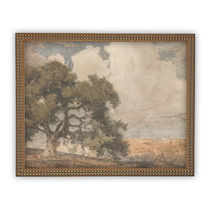 Muted Tree Framed Canvas Art