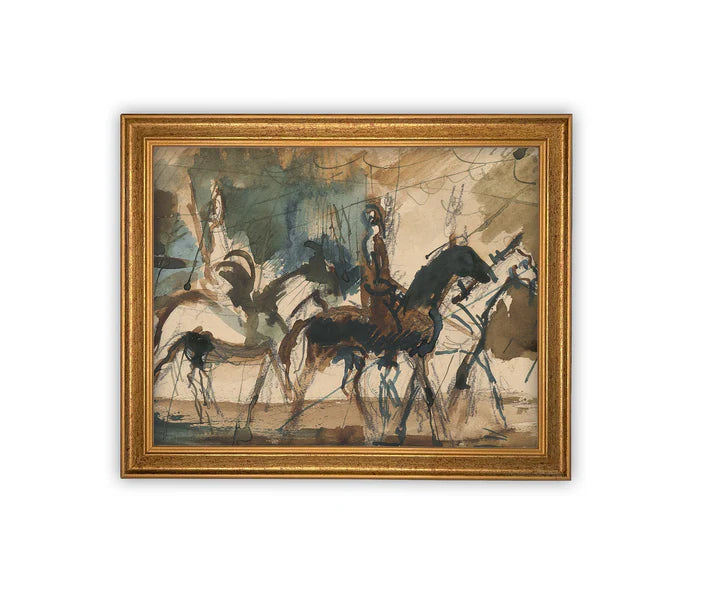Horse Riders Framed Canvas