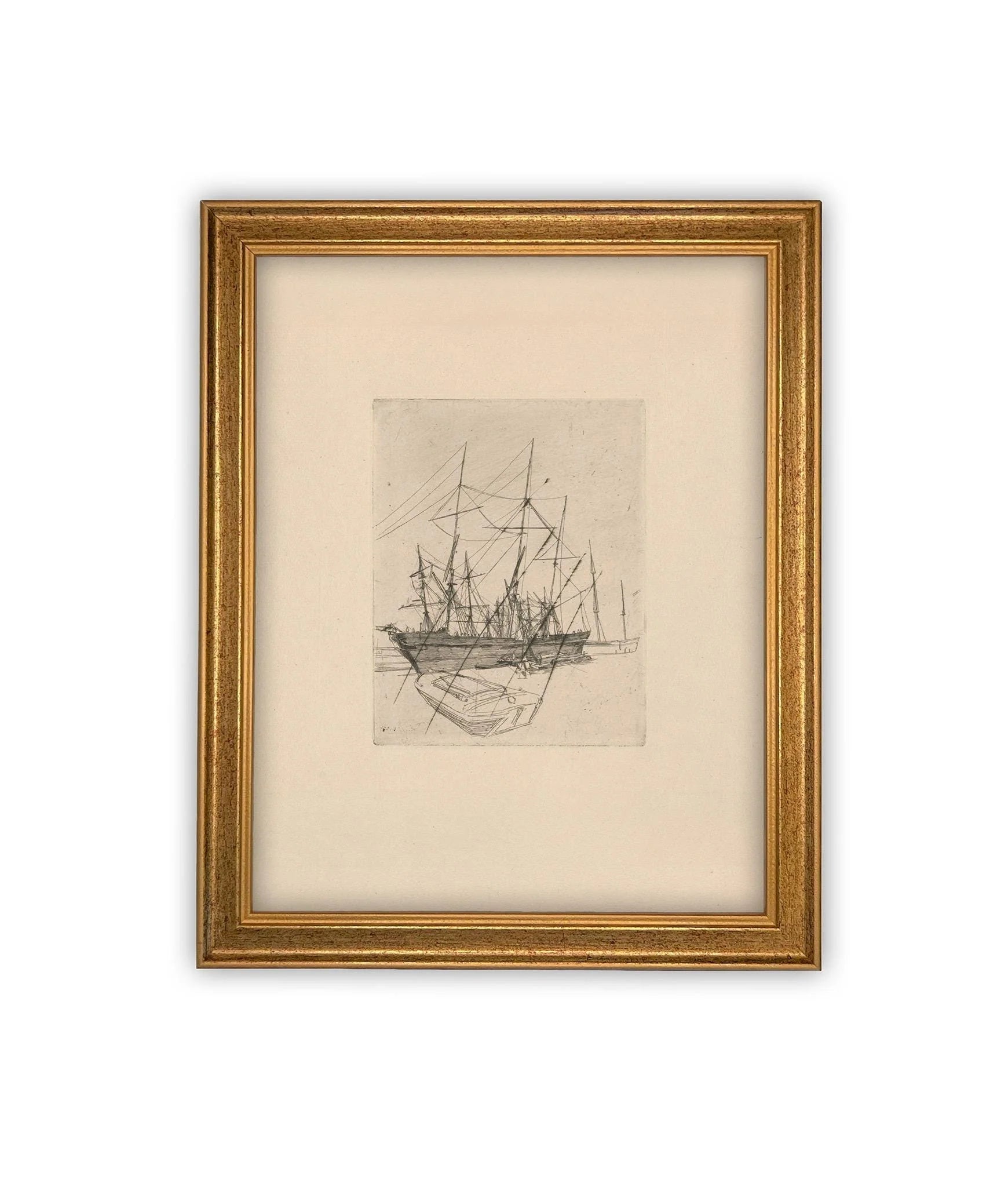Vintage Schooner Sketch