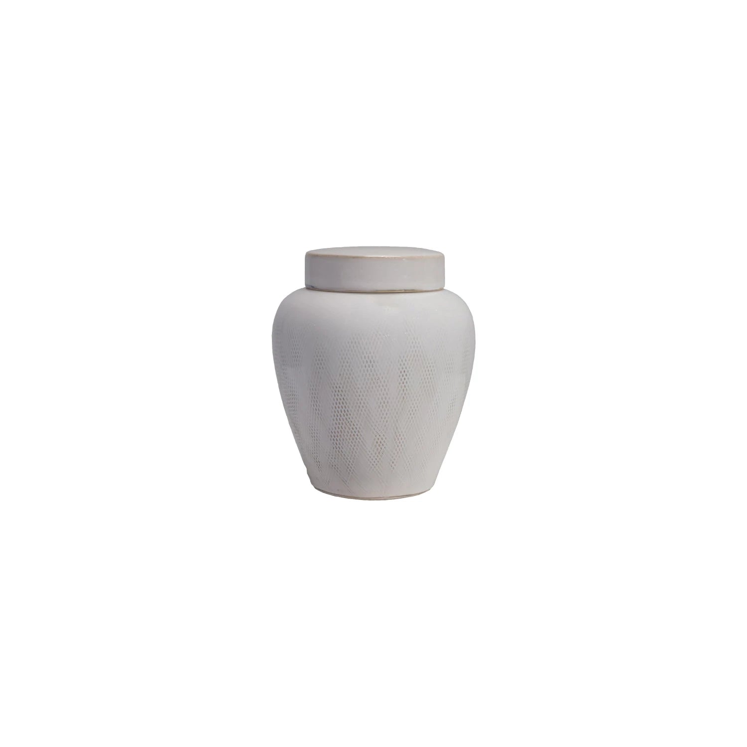 Debossed Stoneware Ginger Jar