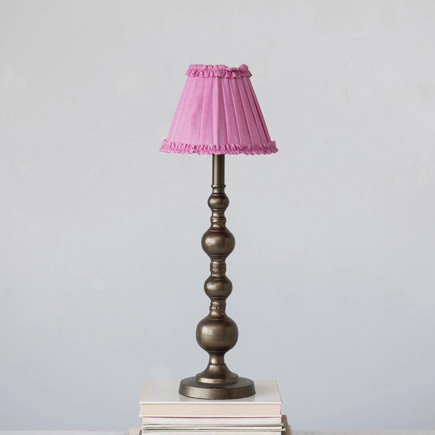 Pink Pleated Table Lamp