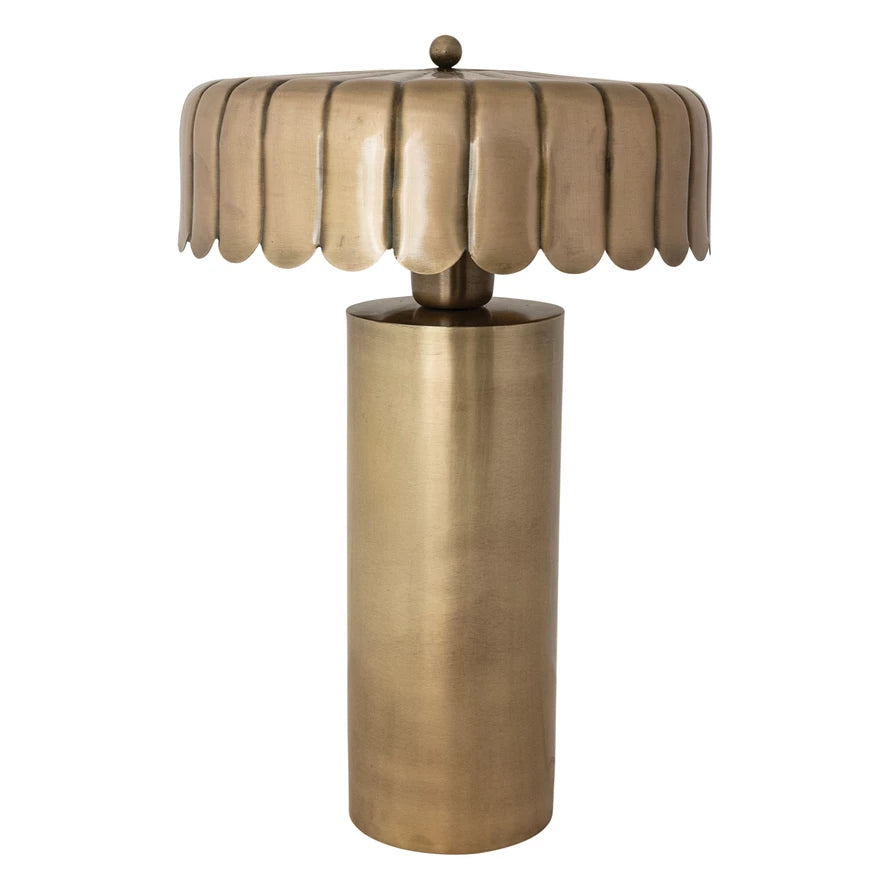 Gold Metal Scallop Shade Lamp