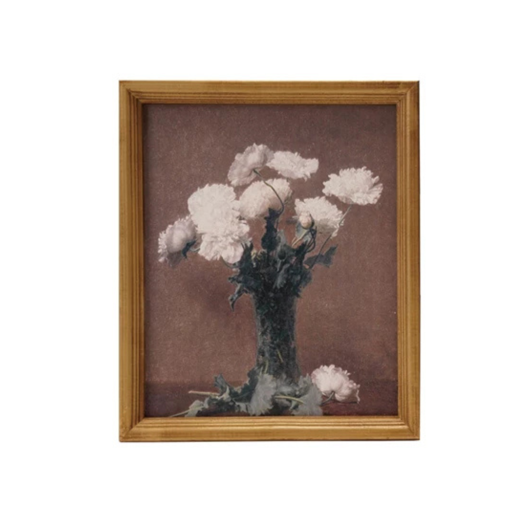 Vase of White Carnations Wall Art