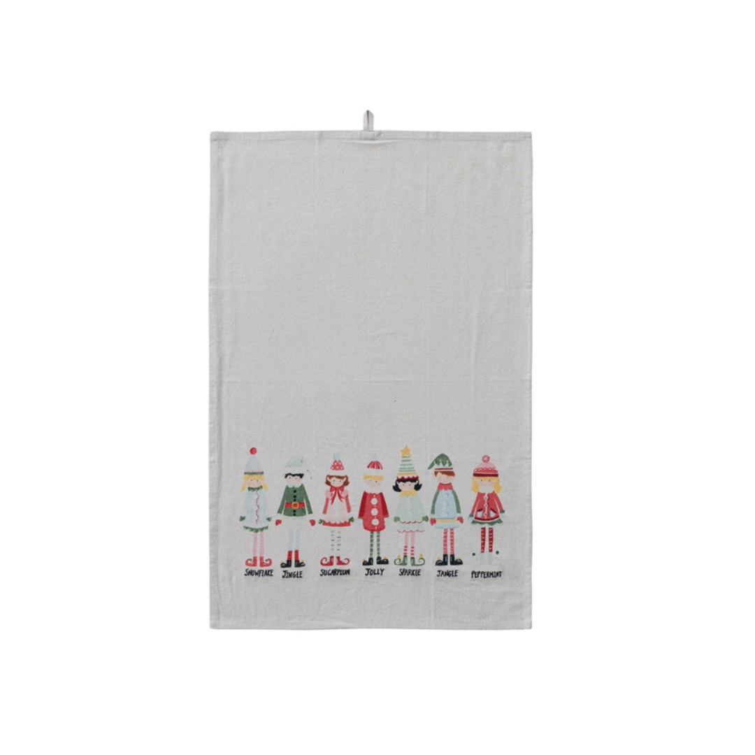 Holiday Elves Tea Towel