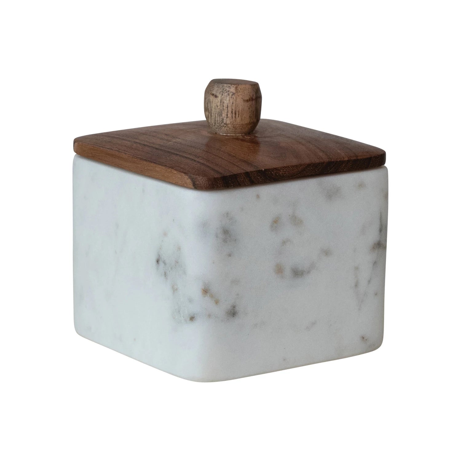Marble and Acacia Lidded Box