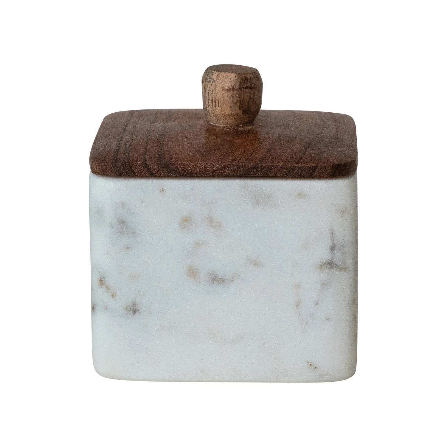Marble and Acacia Lidded Box