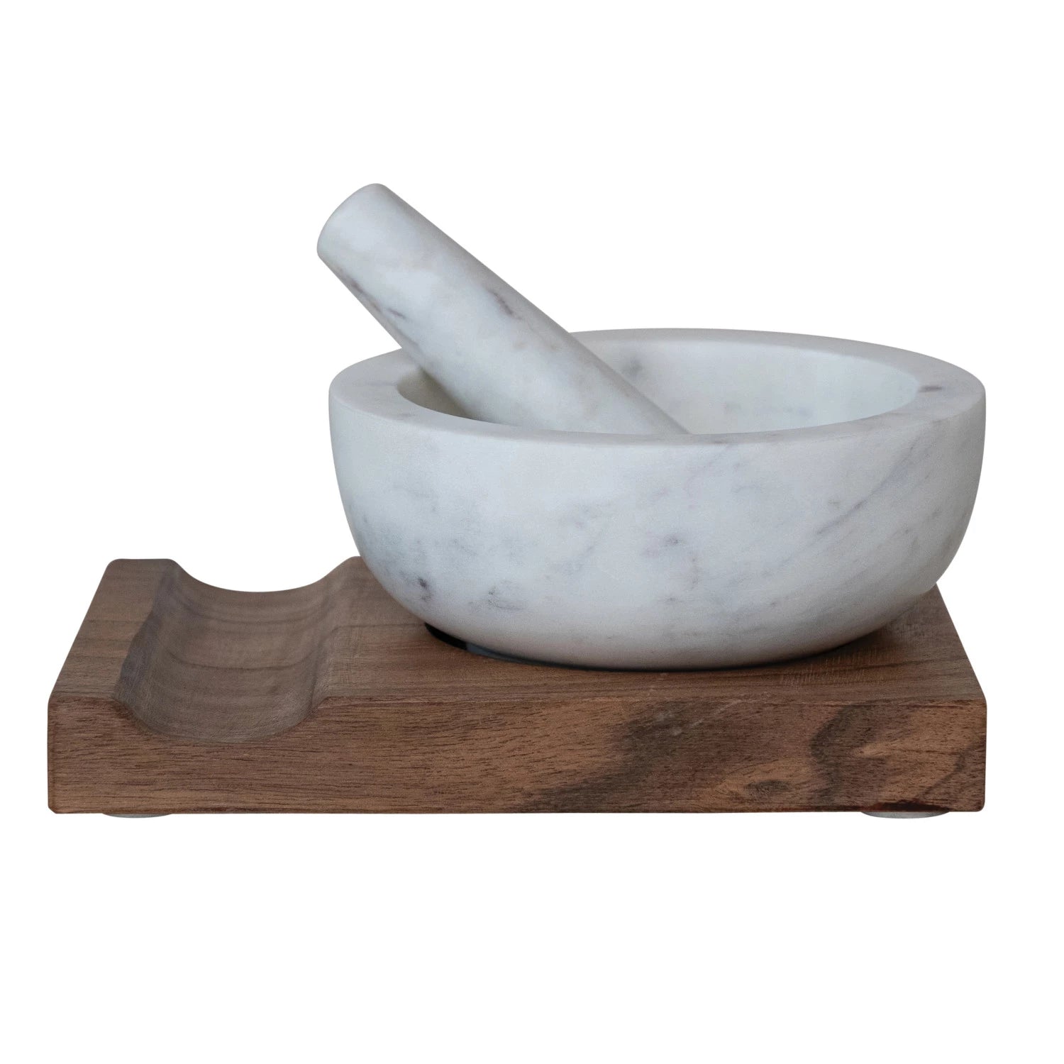 Marble and Acacia Mortar and Pestle
