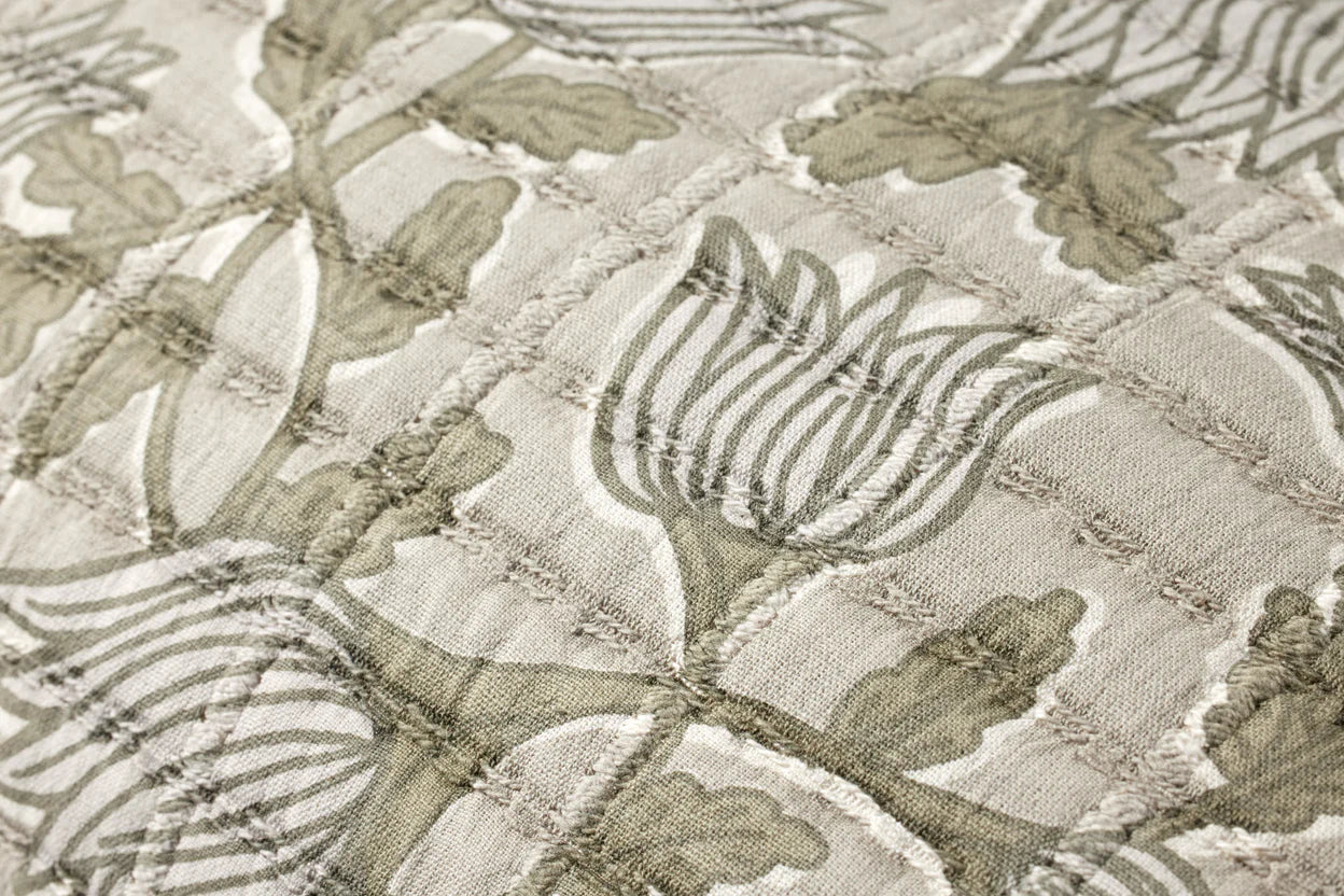 Sage Floral Pattern Pillow