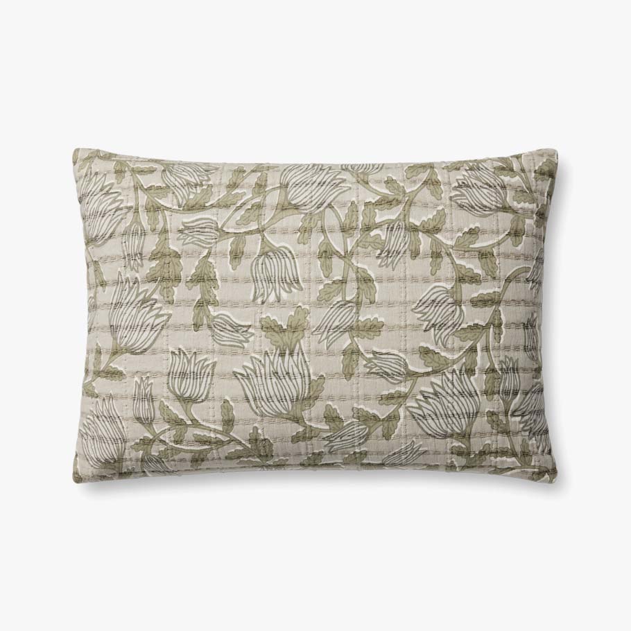 Sage Floral Pattern Pillow