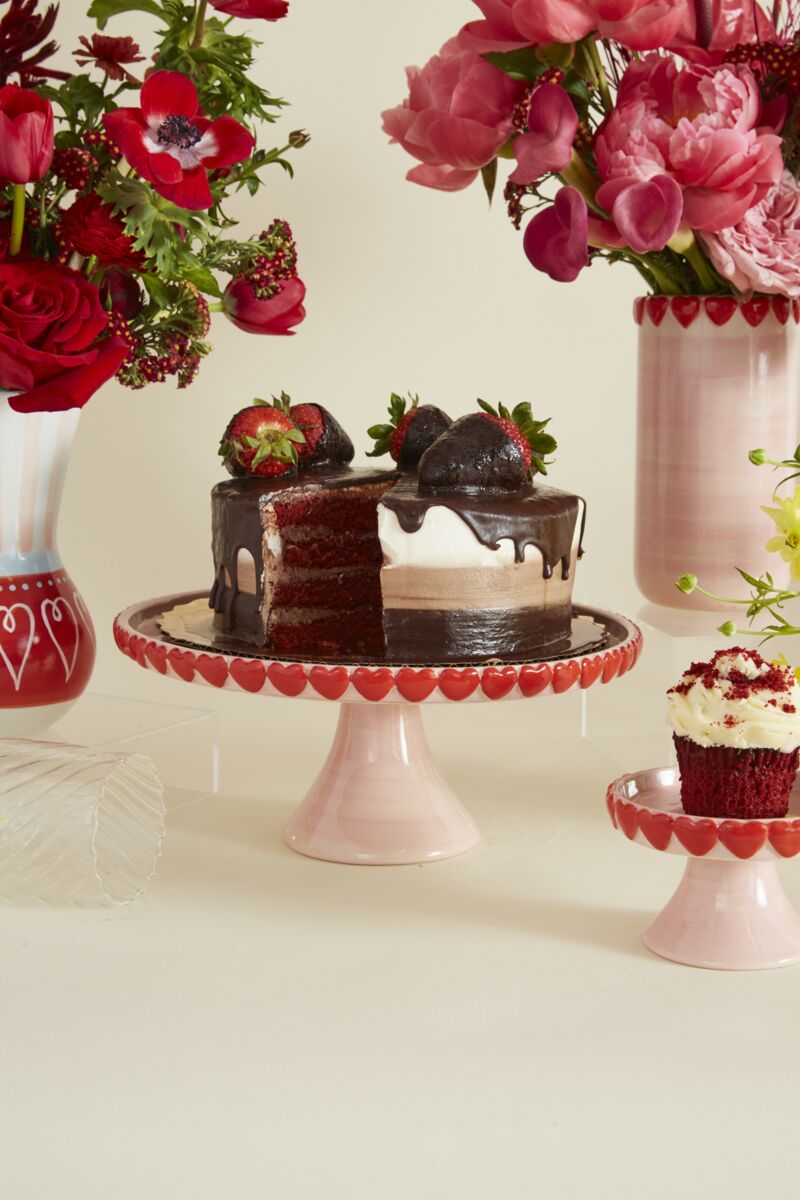Pink Cake Stand with Hearts