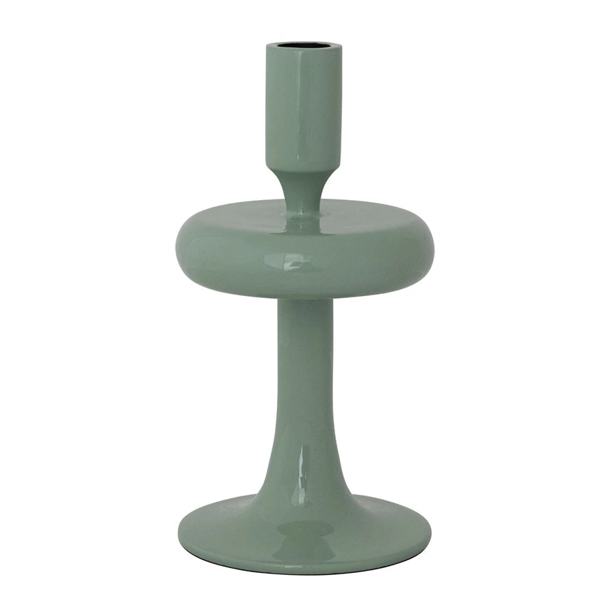 Green Enameled Taper Holder