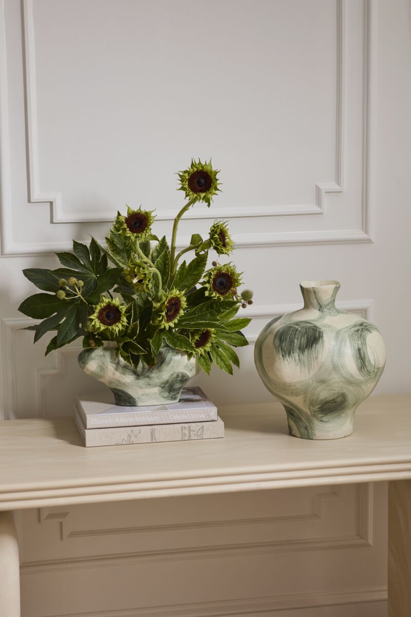 Green Brushstroke Vase