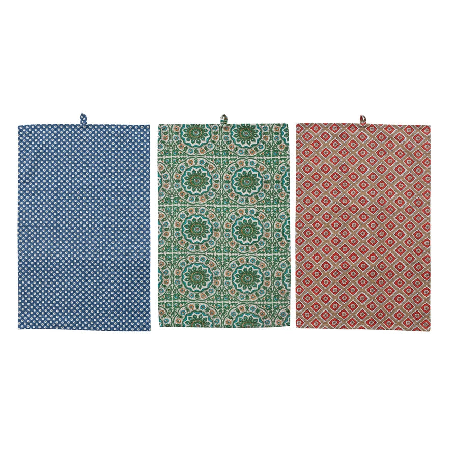 Block Print Cotton Slub Tea Towel