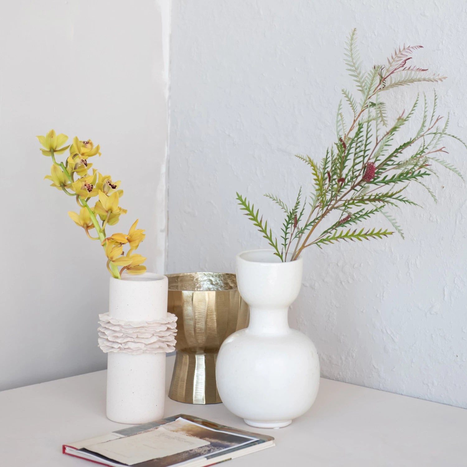 Stoneware Ruffled Vase