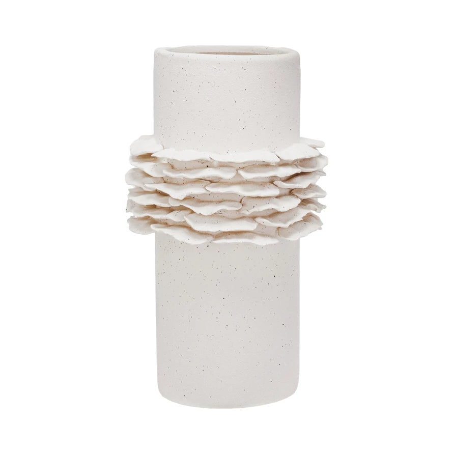 Stoneware Ruffled Vase