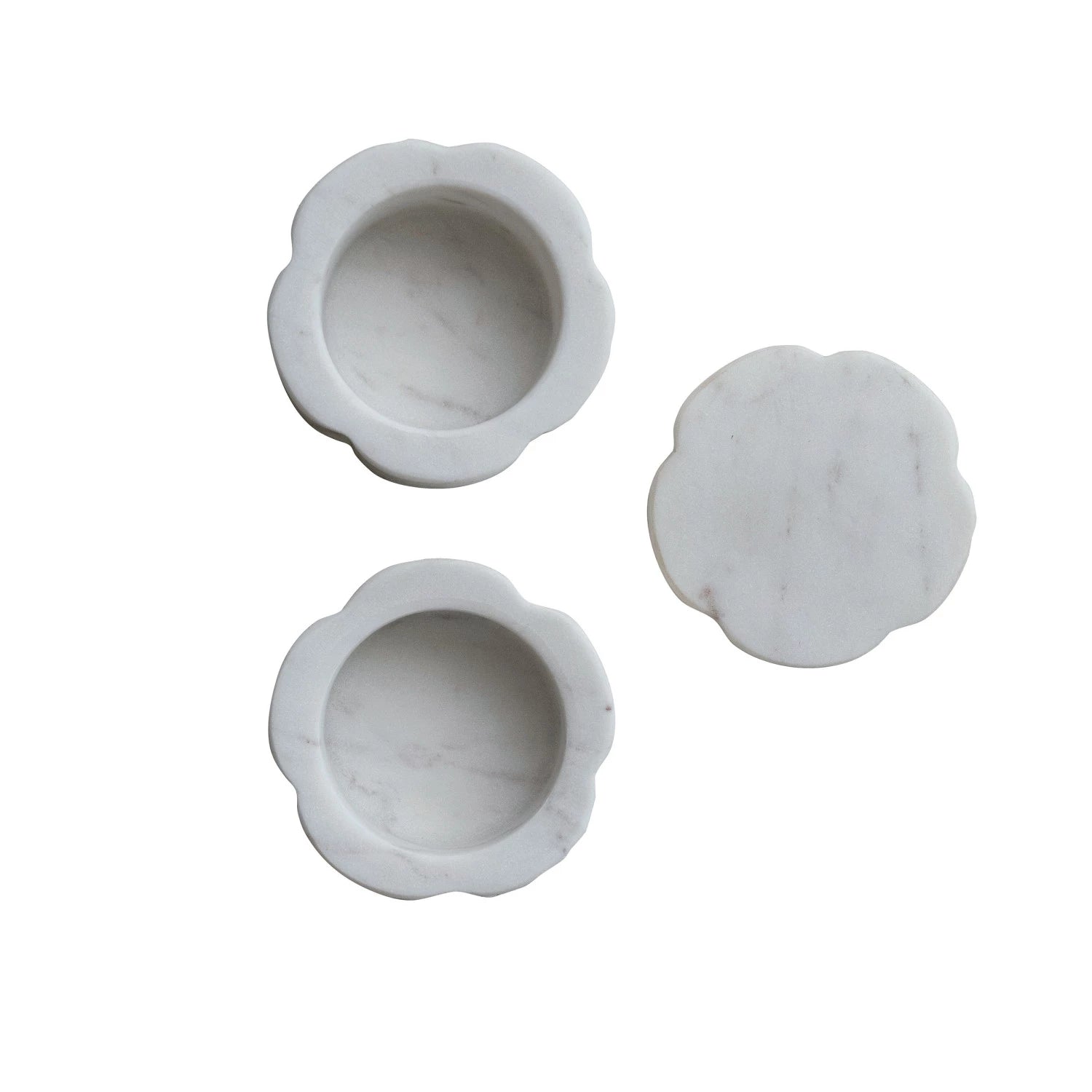 Scalloped Marble Pinch Pot