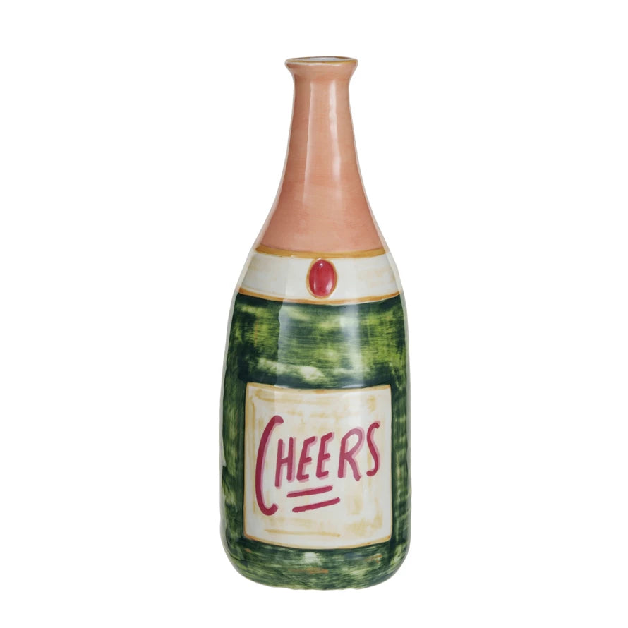 Cheers Champagne Bottle Shaped Vase