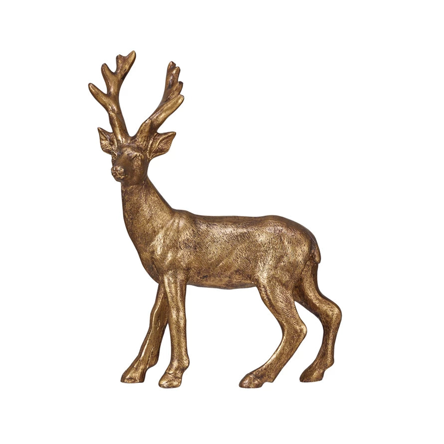 Gold Resin Holiday Deer