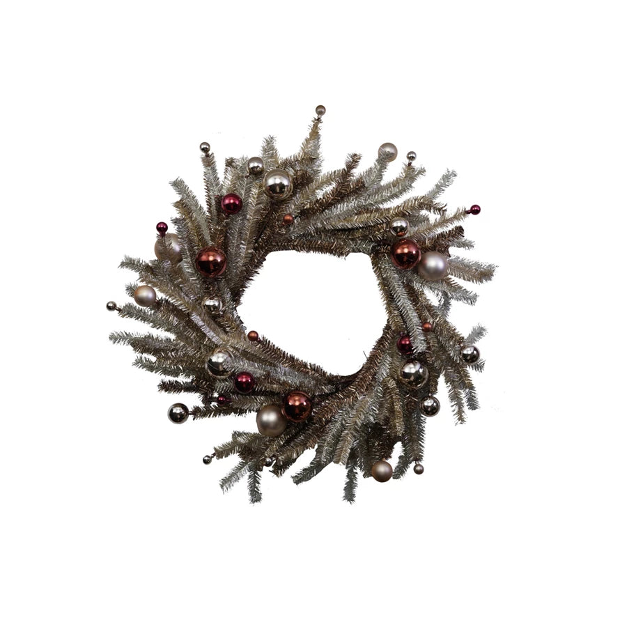 Tinsel Wreath with Ornaments