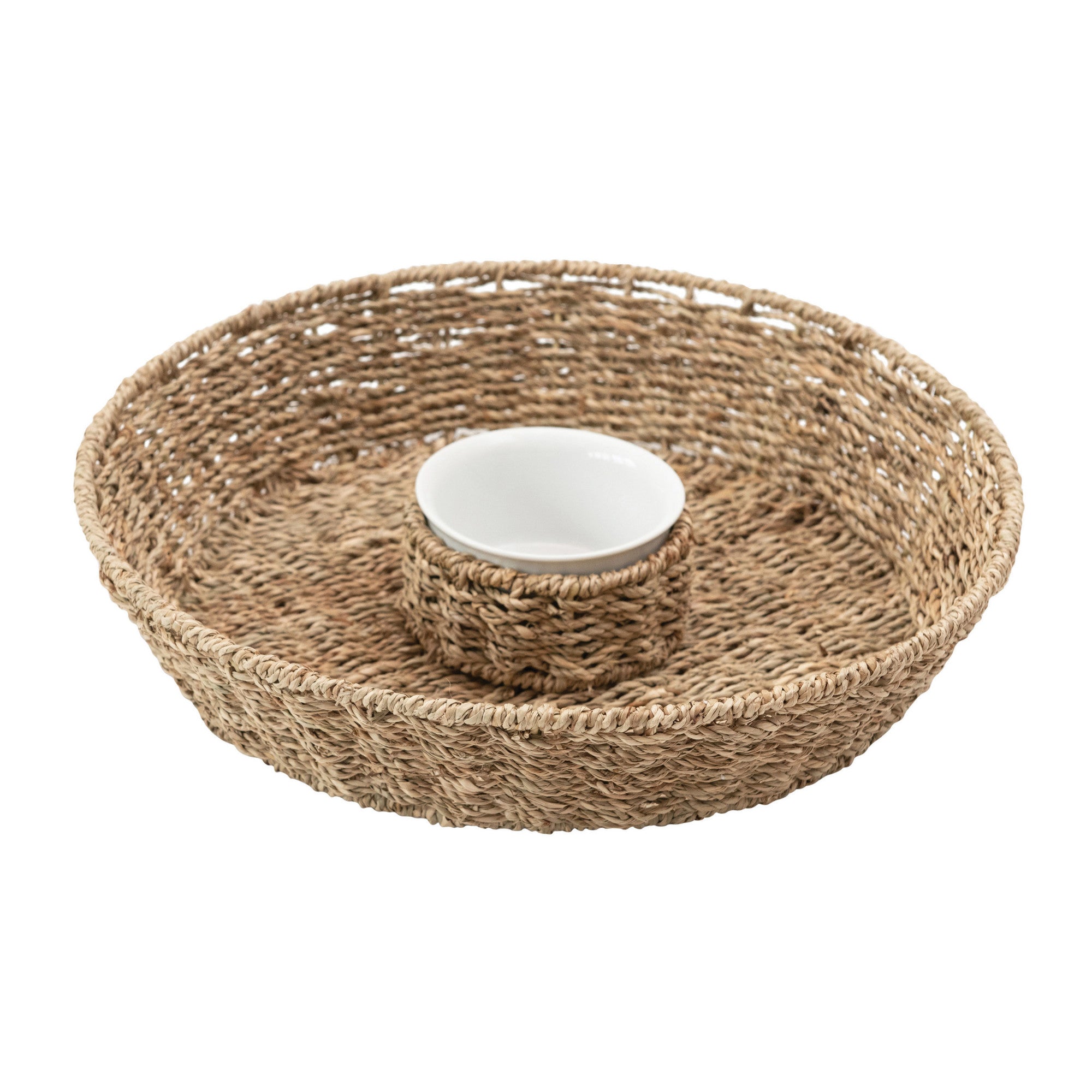 Chip and Dip Basket with Ceramic Bowl