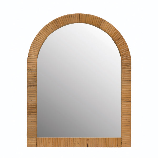 Rattan Wrapped Arched Mirror