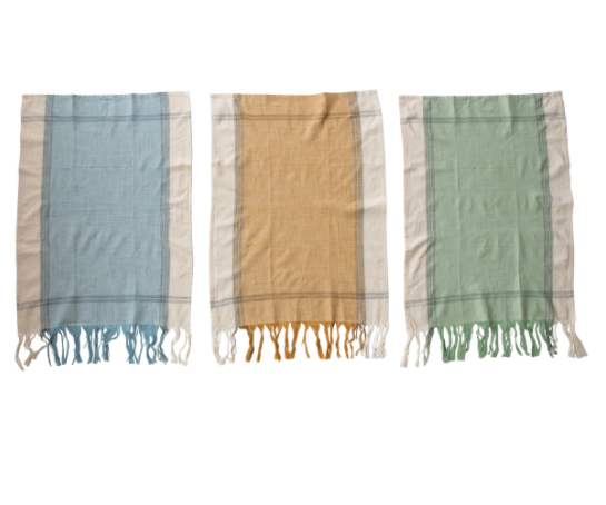 Spring Tea Towels with Fringe
