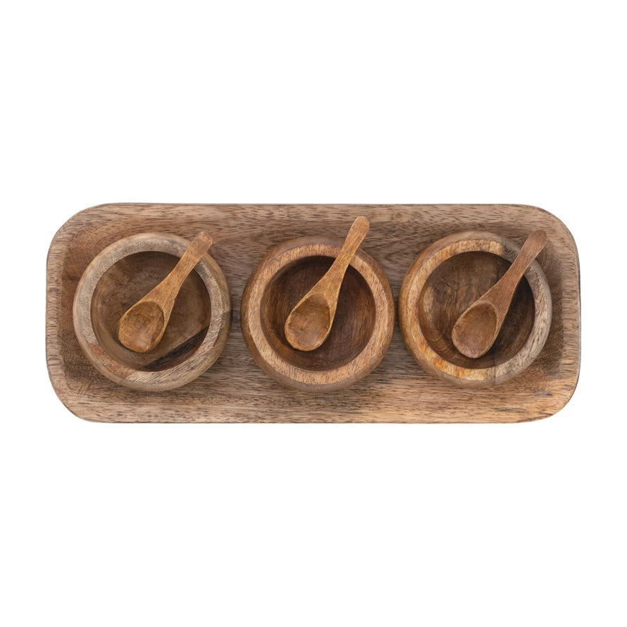 Trio Wood Bowls Serving Set