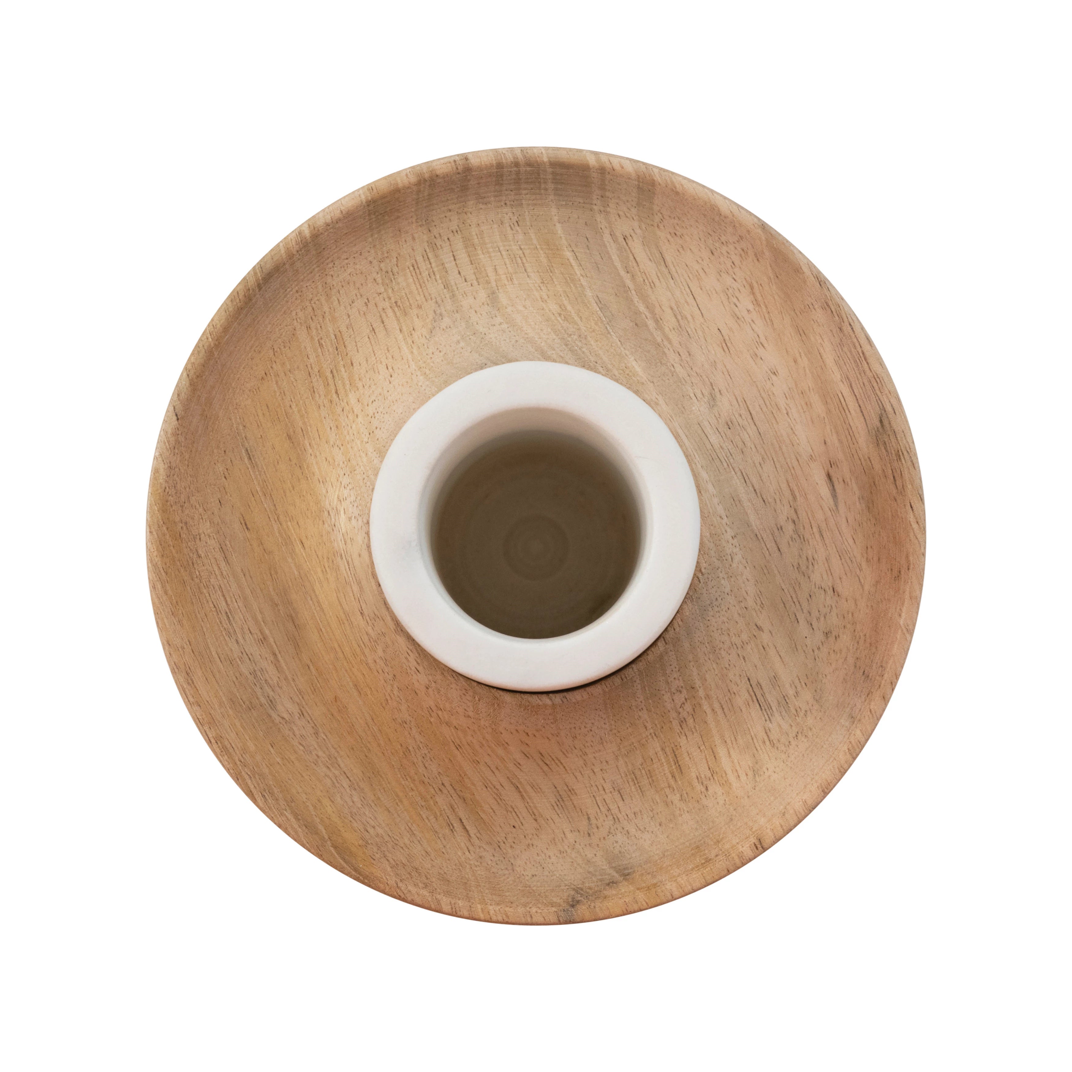 Mango Wood Appetizer Tray with Marble Stand