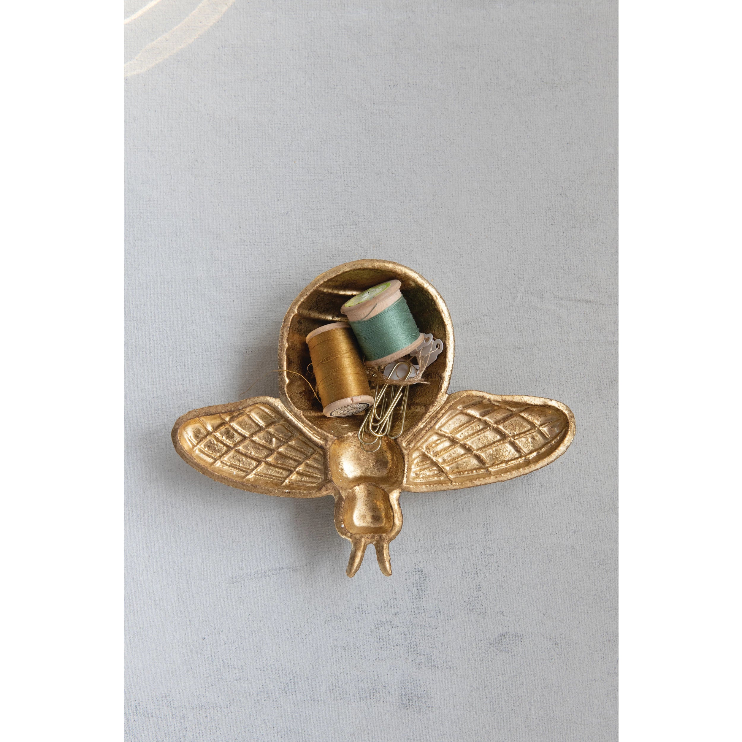 Gold Cast Iron Bee Dish