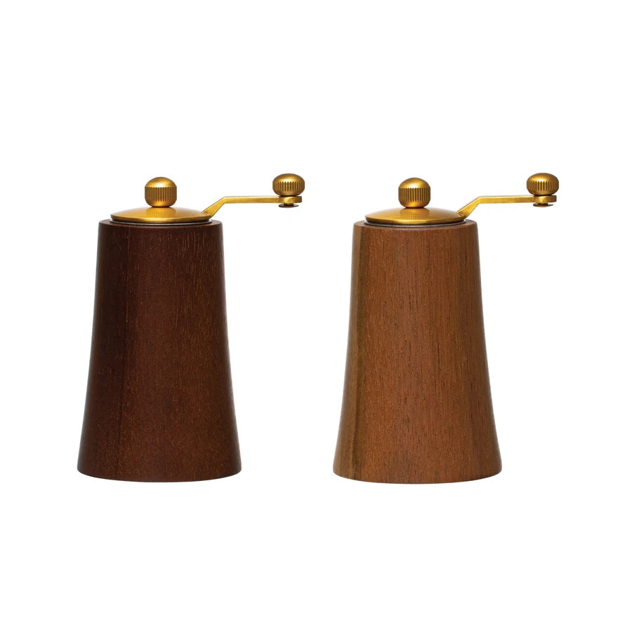 Wood & Gold Salt & Pepper Mills The Pep Line