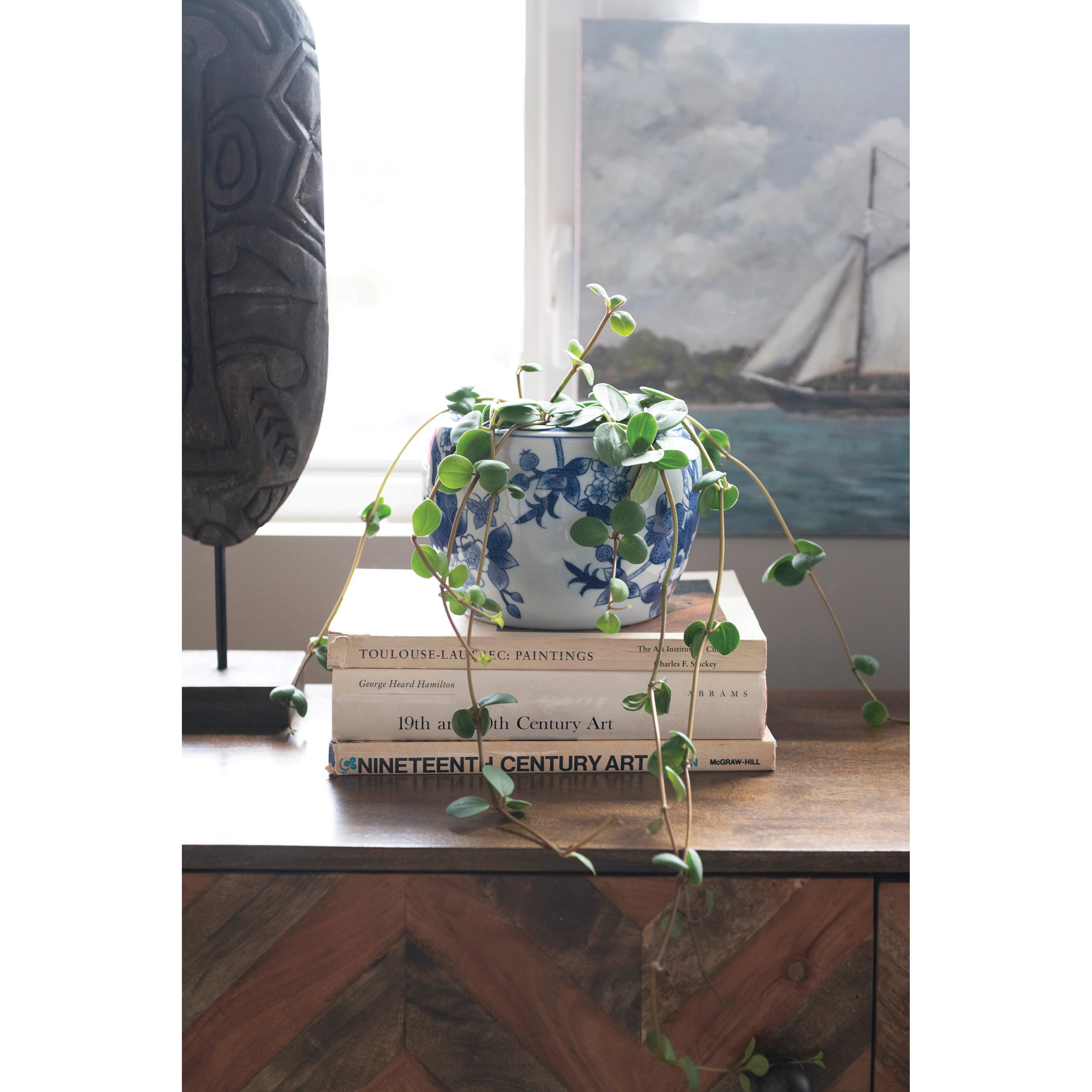 Blue & White Floral Planter