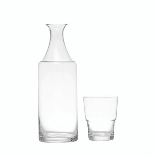 Glass Carafe and Drinking Glass Set