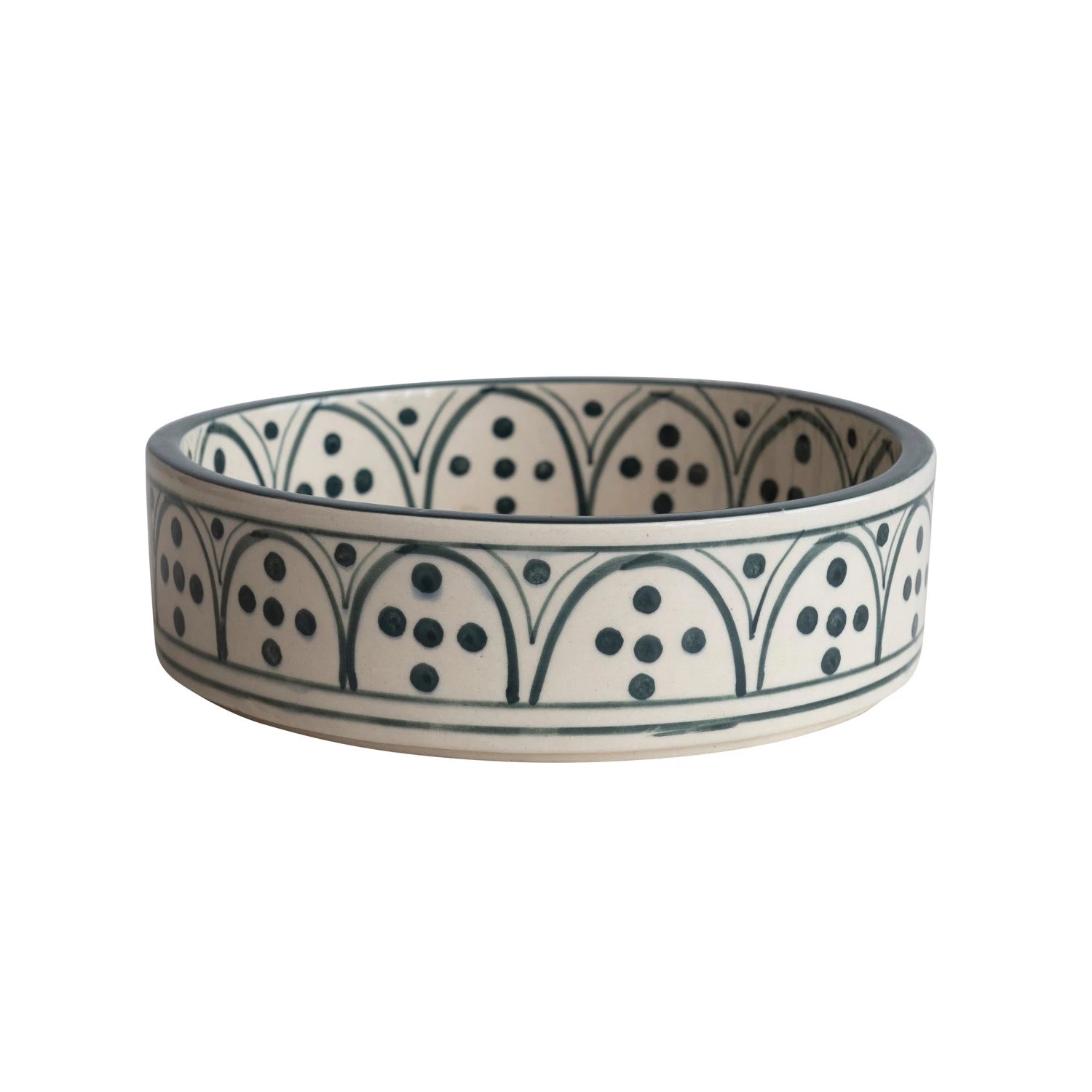 Blue and Cream Painted Pet Bowls