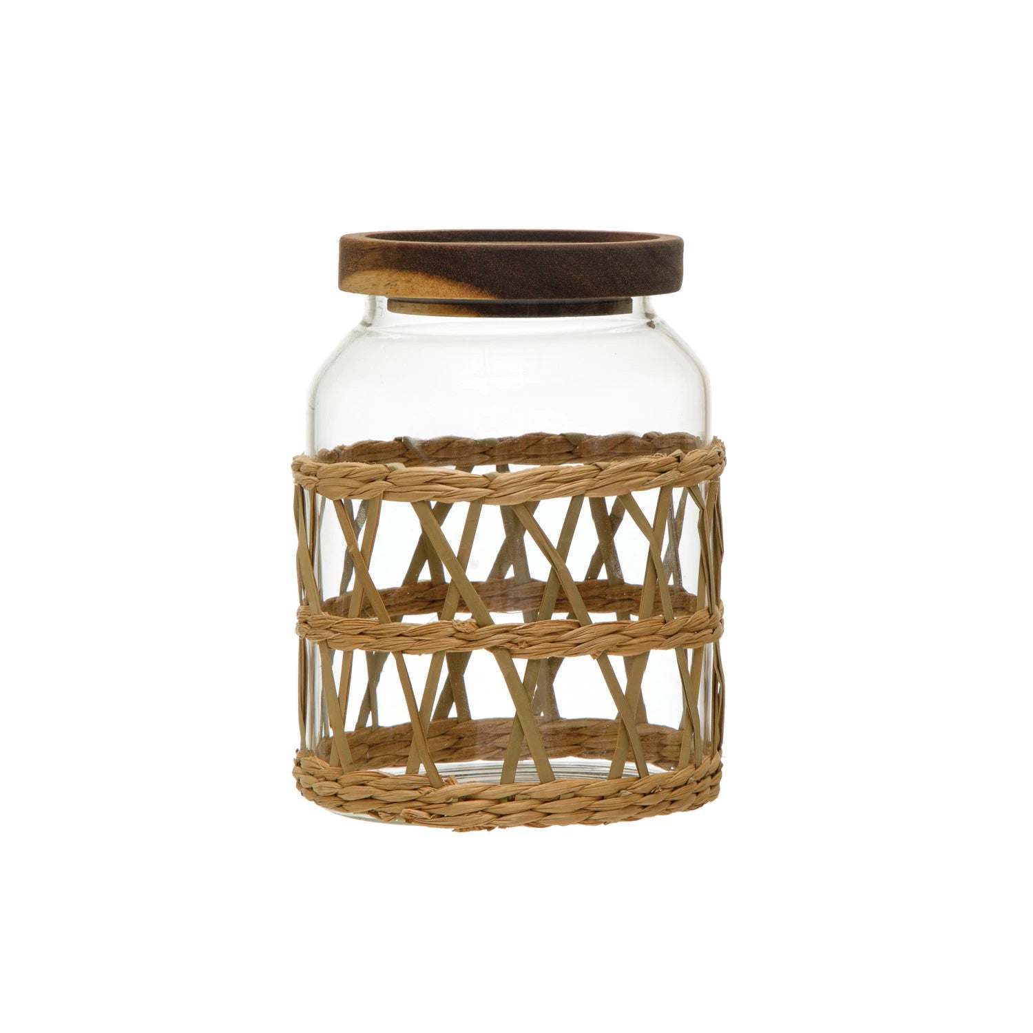 Glass Jar with Woven Sleeve