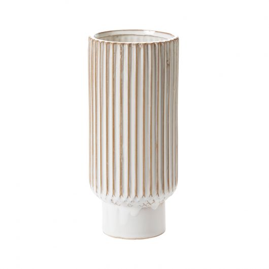 White Ridged Vase