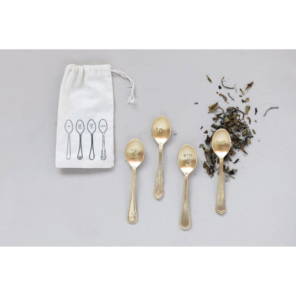 Set of Brass Stirring Spoons