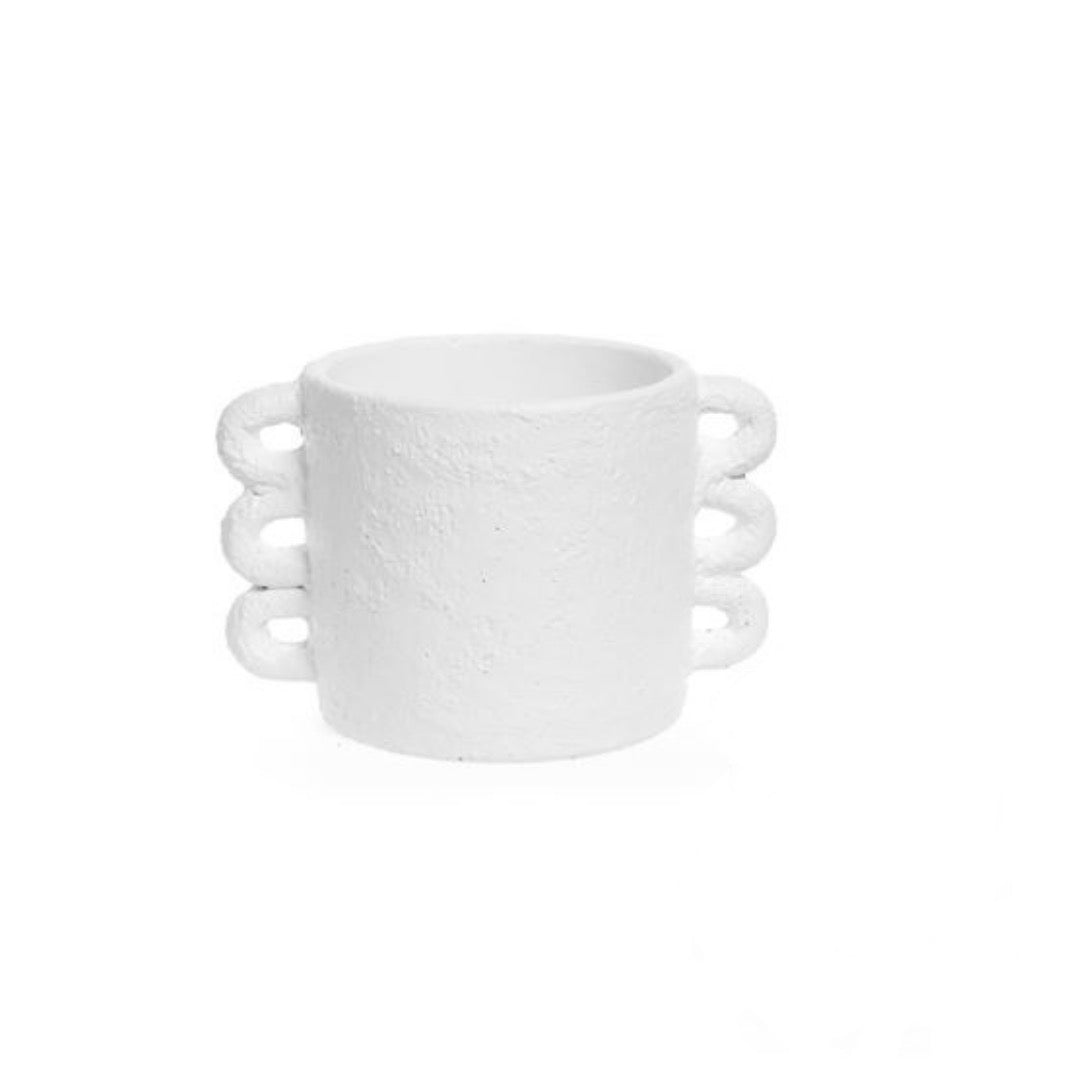 Triple Handle White Planter